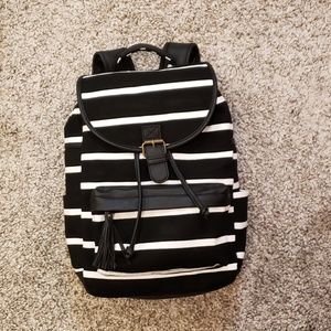 Madden Girl Black Stripped Backpack